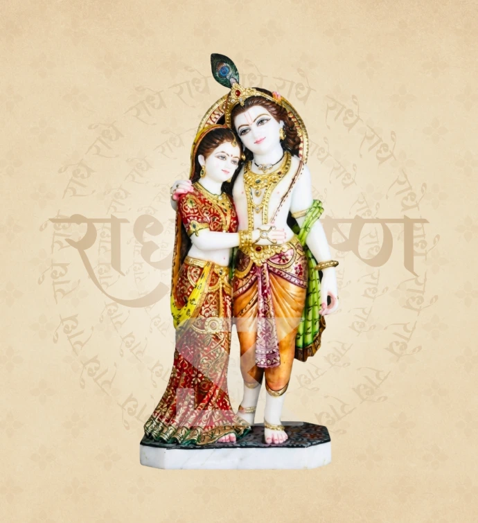 Jugal Jodi Radha Krishna — Design 12 — SKM-RKJ-12 — Marble Radha Krishna Statue