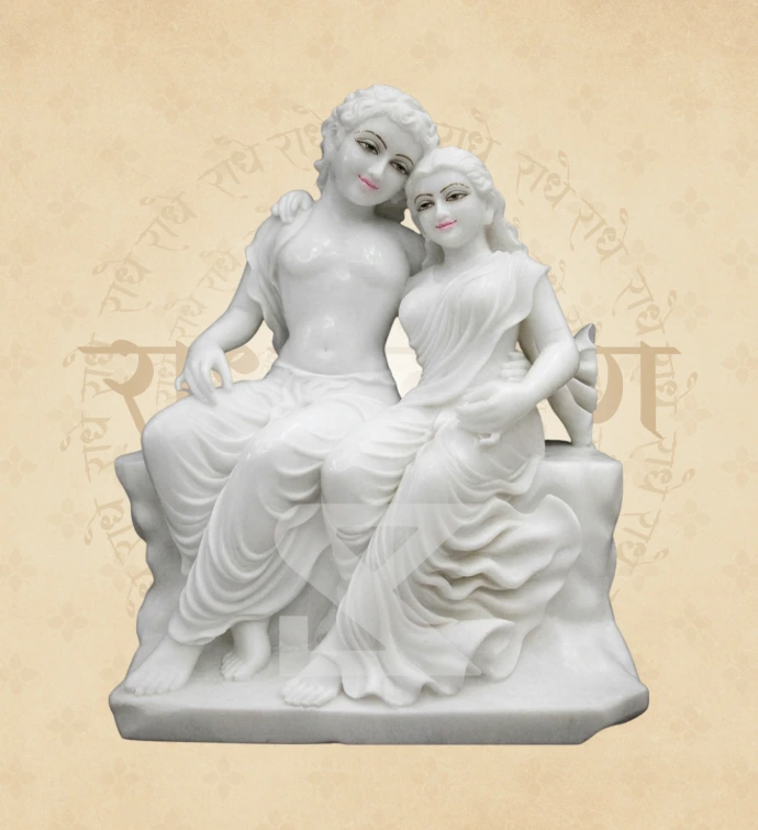 Jugal Jodi Radha Krishna — Design 18 — SKM-RKJ-18 — Marble Radha Krishna Statue