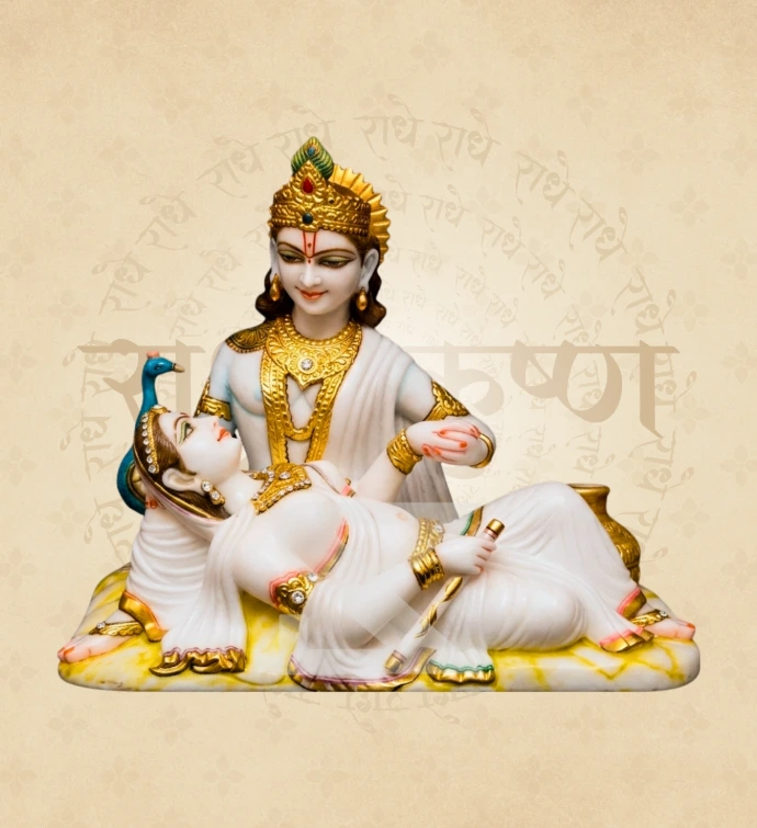 Jugal Jodi Radha Krishna — Design 15 — SKM-RKJ-15 — Marble Radha Krishna Statue