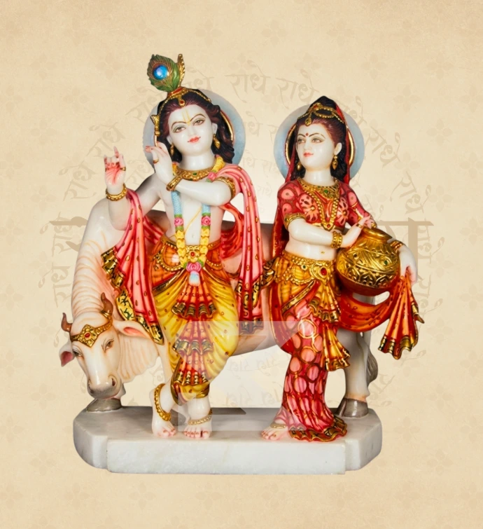 Jugal Jodi Radha Krishna — Design 13 — SKM-RKJ-13 — Marble Radha Krishna Statue