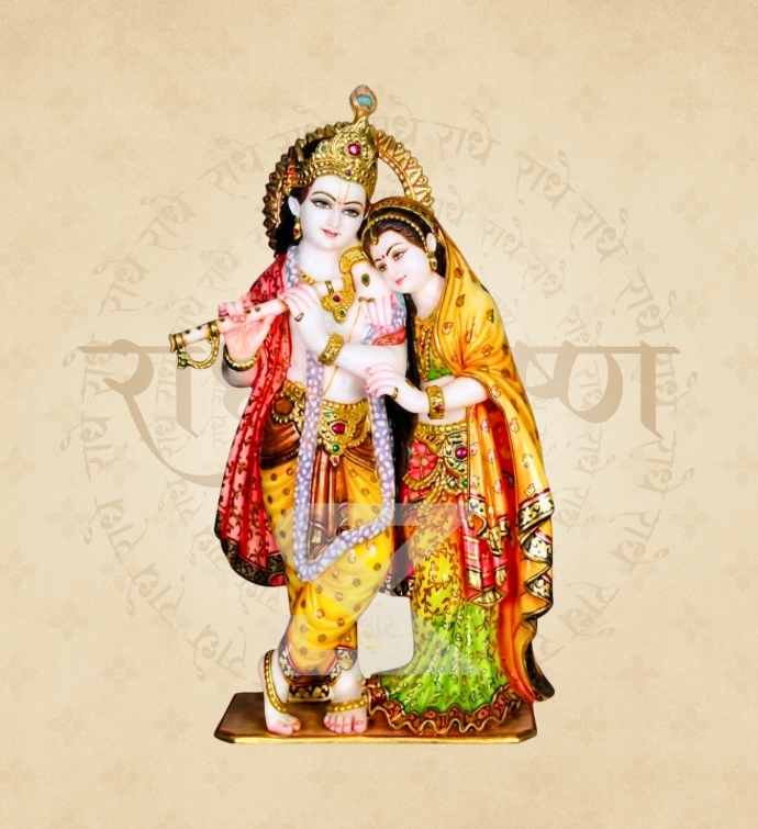Jugal Jodi Radha Krishna — Design 14 — SKM-RKJ-14 — Marble Radha Krishna Statue