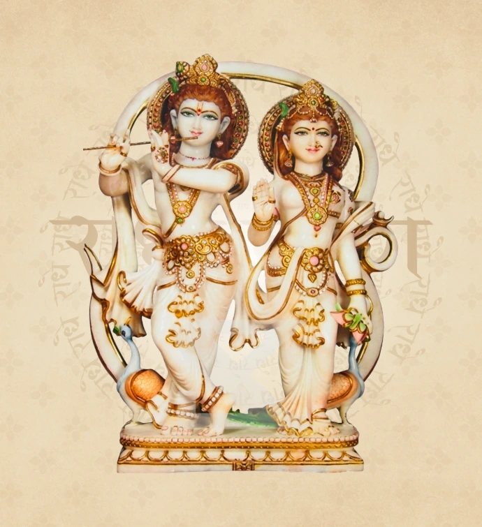 Jugal Jodi Radha Krishna — Design 17 — SKM-RKJ-17 — Marble Radha Krishna Statue