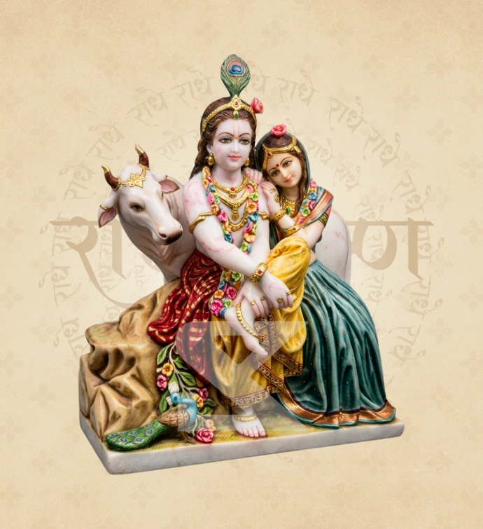 Jugal Jodi Radha Krishna — Design 25 — SKM-RKJ-25 — Marble Radha Krishna Statue