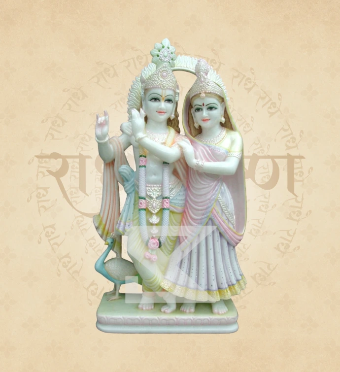Jugal Jodi Radha Krishna — Design 38 — SKM-RKJ-38 — Marble Radha Krishna Statue
