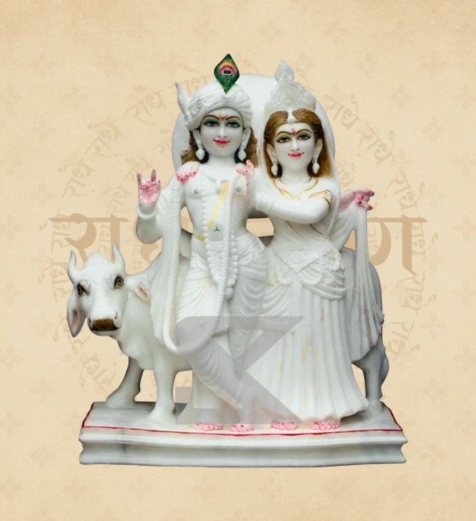 Jugal Jodi Radha Krishna — Design 44 — SKM-RKJ-44 — Marble Radha Krishna Statue