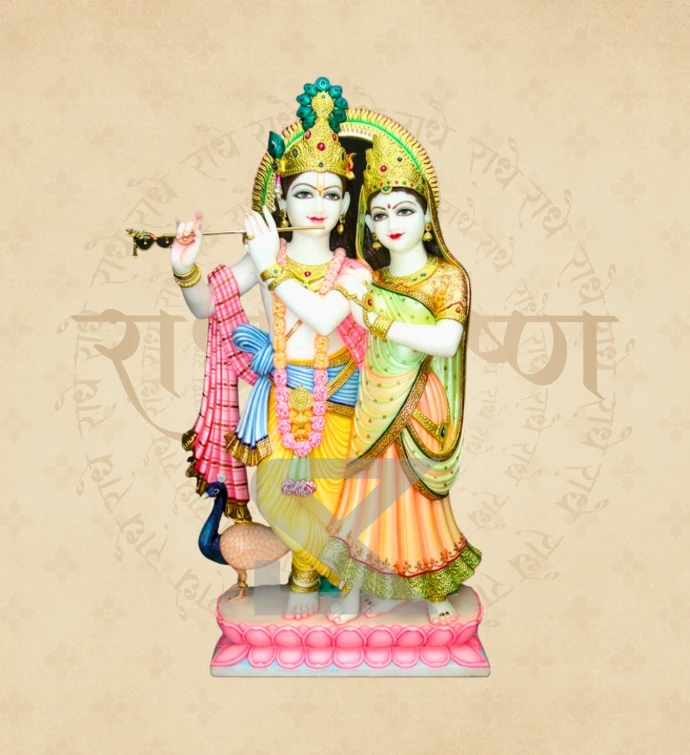 Jugal Jodi Radha Krishna — Design 35 — SKM-RKJ-35 — Marble Radha Krishna Statue