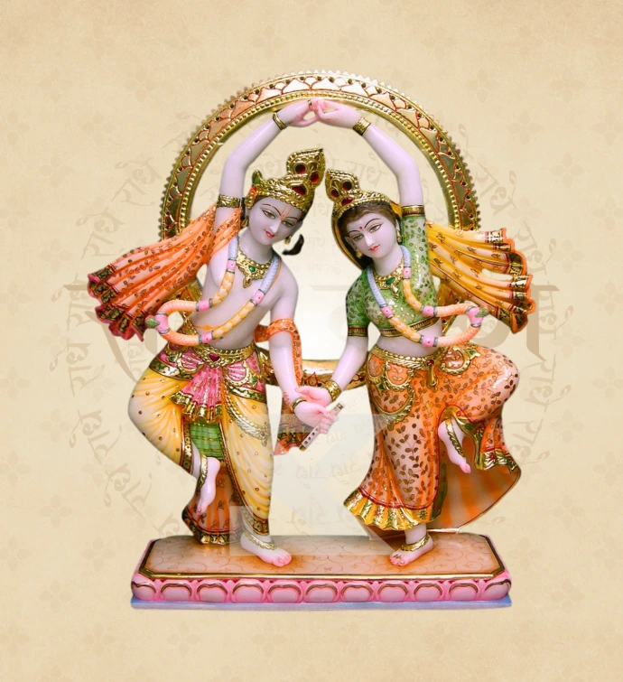 Jugal Jodi Radha Krishna — Design 20 — SKM-RKJ-20 — Marble Radha Krishna Statue
