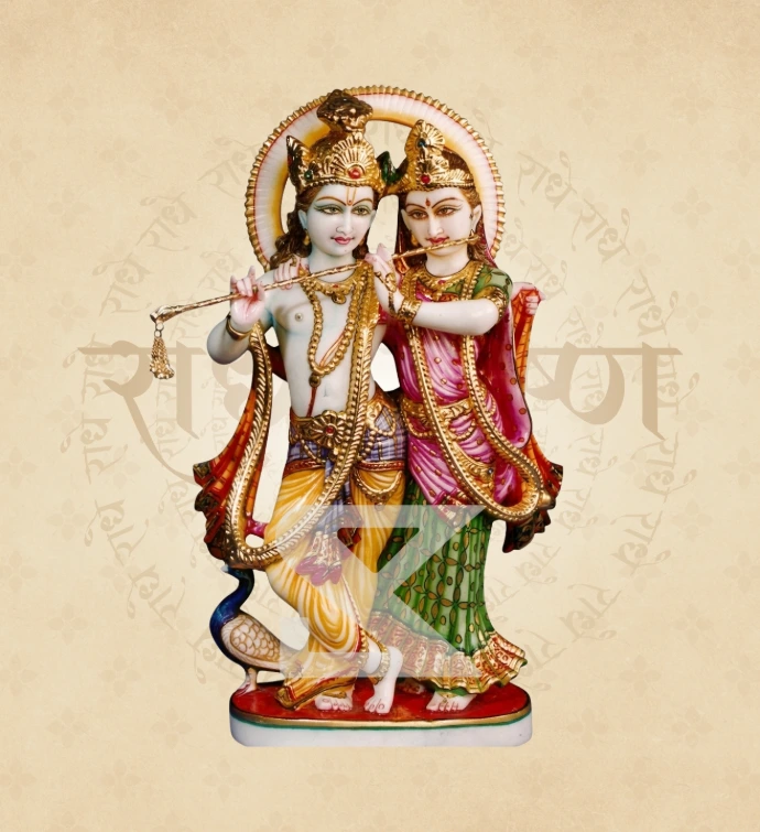 Jugal Jodi Radha Krishna — Design 32 — SKM-RKJ-32 — Marble Radha Krishna Statue