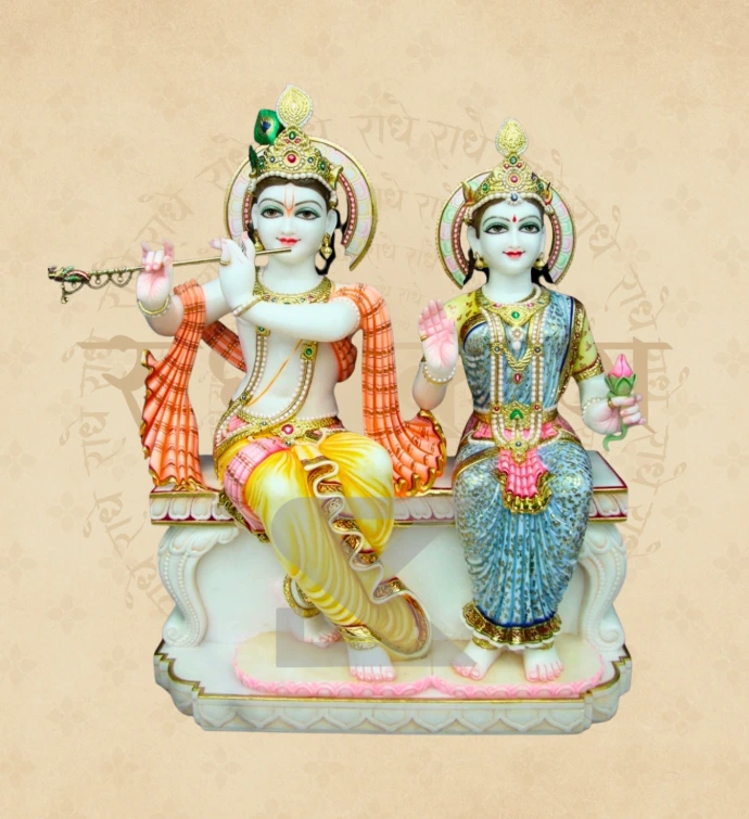Jugal Jodi Radha Krishna — Design 34 — SKM-RKJ-34 — Marble Radha Krishna Statue