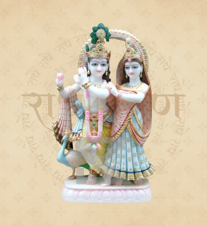 Jugal Jodi Radha Krishna — Design 40 — SKM-RKJ-40 — Marble Radha Krishna Statue