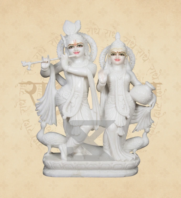 Jugal Jodi Radha Krishna — Design 46 — SKM-RKJ-46 — Marble Radha Krishna Statue