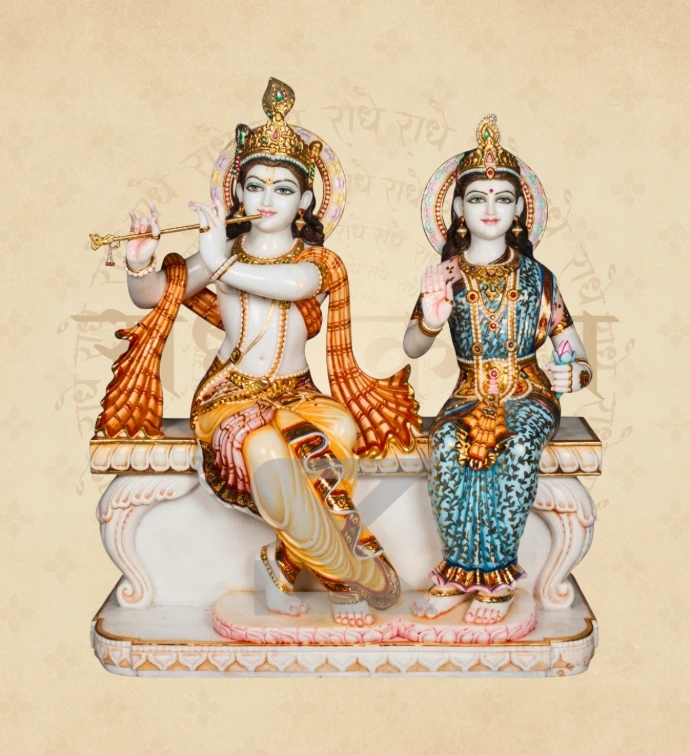 Jugal Jodi Radha Krishna — Design 27 — SKM-RKJ-27 — Marble Radha Krishna Statue