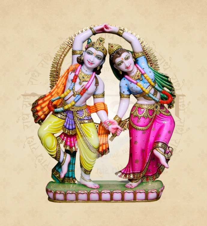 Jugal Jodi Radha Krishna — Design 22 — SKM-RKJ-22 — Marble Radha Krishna Statue