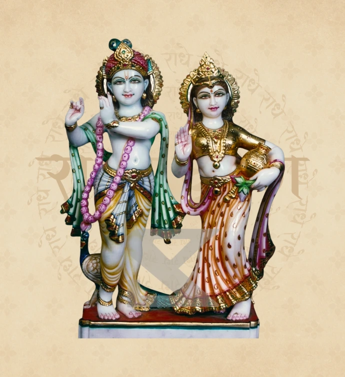 Jugal Jodi Radha Krishna — Design 29 — SKM-RKJ-29 — Marble Radha Krishna Statue