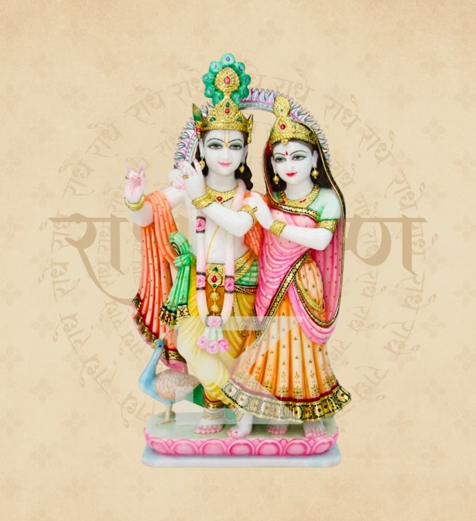 Jugal Jodi Radha Krishna — Design 39 — SKM-RKJ-39 — Marble Radha Krishna Statue