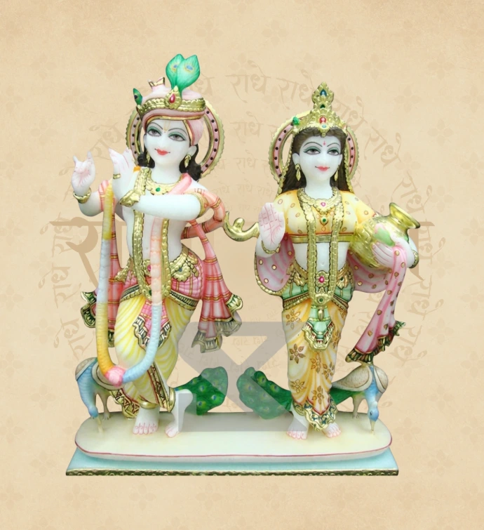 Jugal Jodi Radha Krishna — Design 37 — SKM-RKJ-37 — Marble Radha Krishna Statue