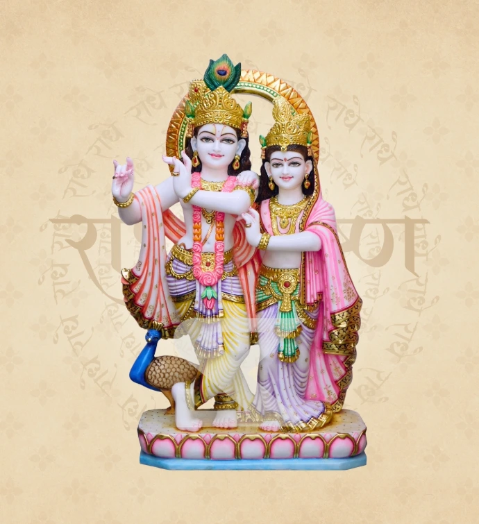 Jugal Jodi Radha Krishna — Design 47 — SKM-RKJ-47 — Marble Radha Krishna Statue