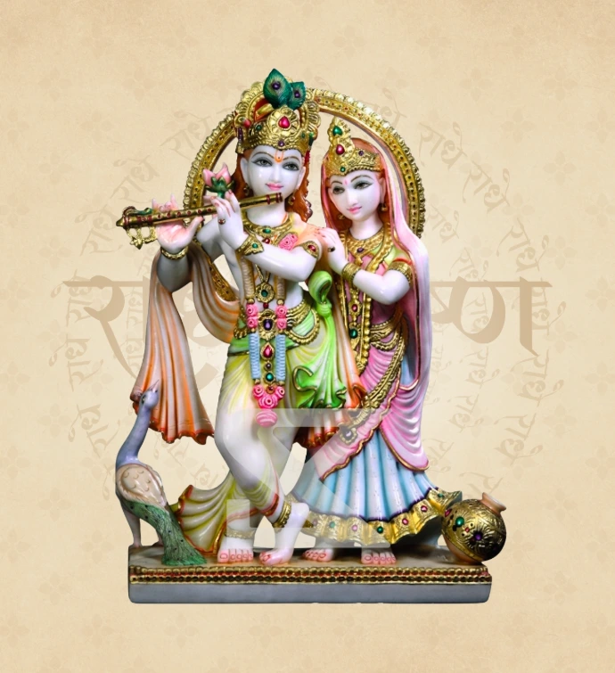 Jugal Jodi Radha Krishna — Design 41 — SKM-RKJ-41 — Marble Radha Krishna Statue