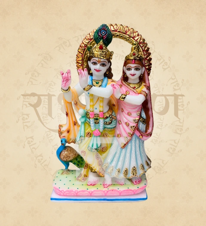 Jugal Jodi Radha Krishna — Design 48 — SKM-RKJ-48 — Marble Radha Krishna Statue