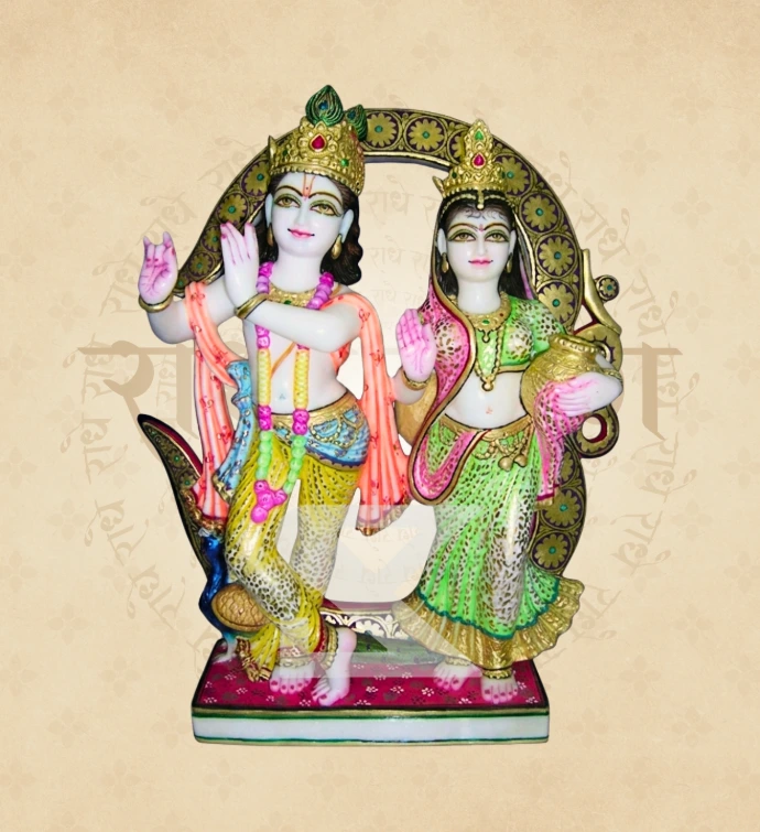 Jugal Jodi Radha Krishna — Design 42 — SKM-RKJ-42 — Marble Radha Krishna Statue