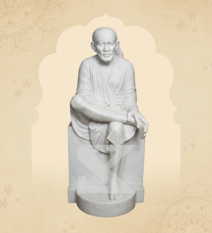 Seated Sai Baba — Design 02 — SKM-SEB-02 — Marble Sai Baba Statue