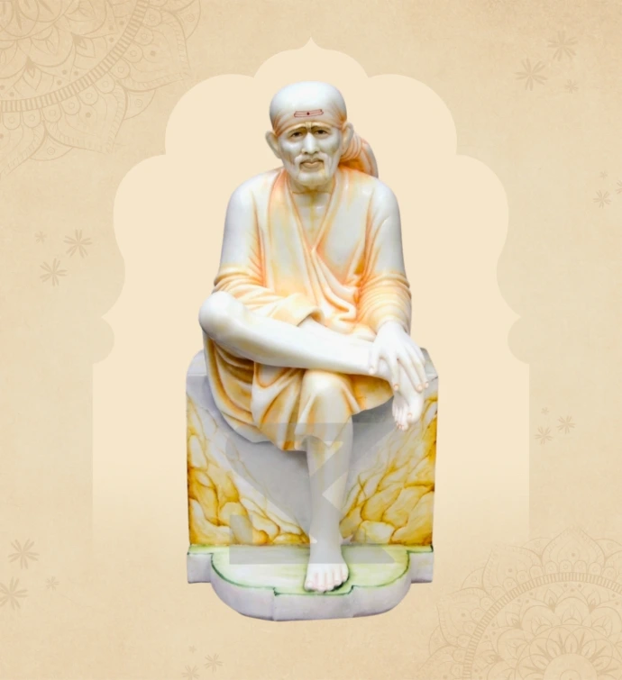 Seated Sai Baba — Design 04 — SKM-SEB-04 — Marble Sai Baba Statue