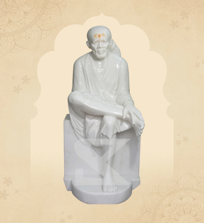 Seated Sai Baba — Design 08 — SKM-SEB-08 — Marble Sai Baba Statue