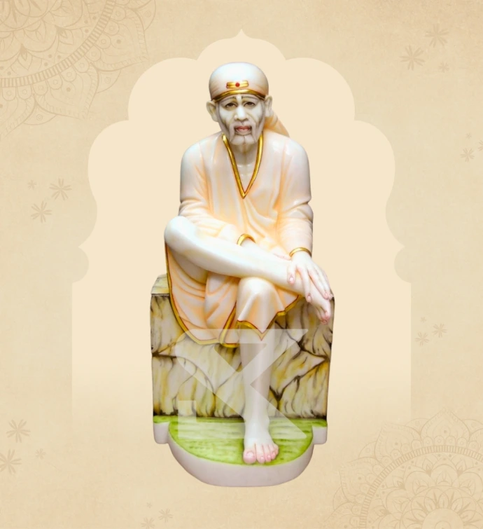 Seated Sai Baba — Design 09 — SKM-SEB-09 — Marble Sai Baba Statue