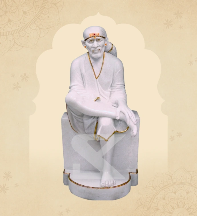 Seated Sai Baba — Design 14 — SKM-SEB-14 — Marble Sai Baba Statue
