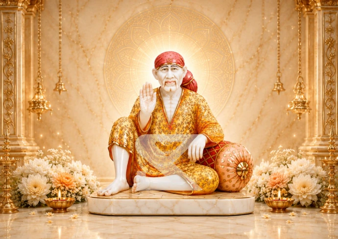Marble Blessing Sai Baba — Hero
