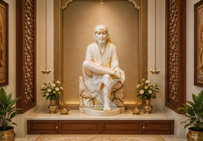 Seated Sai Baba placement guide