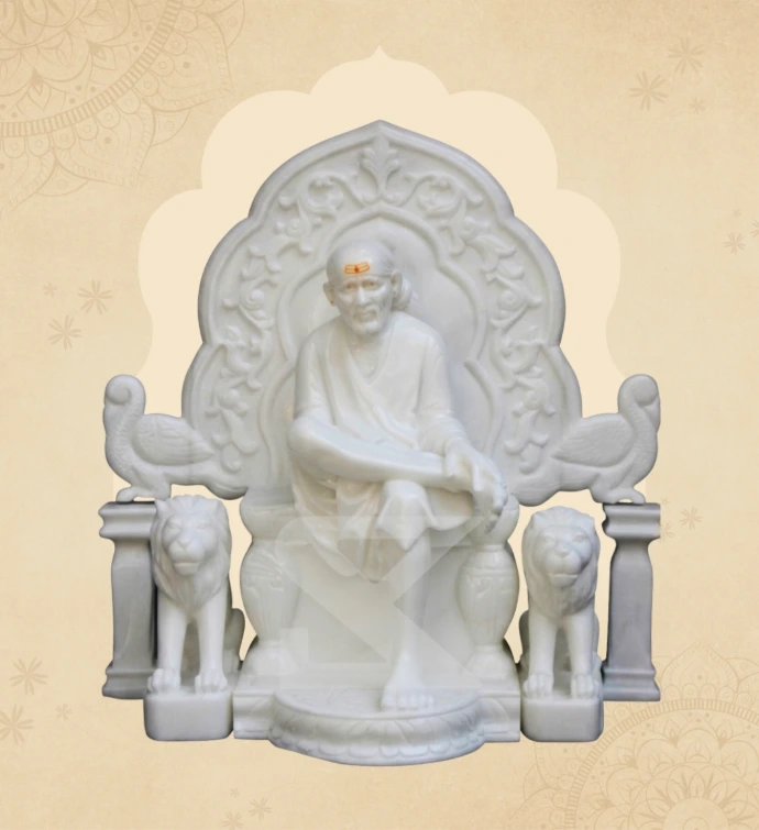 Seated Sai Baba — Design 10 — SKM-SEB-10 — Marble Sai Baba Statue