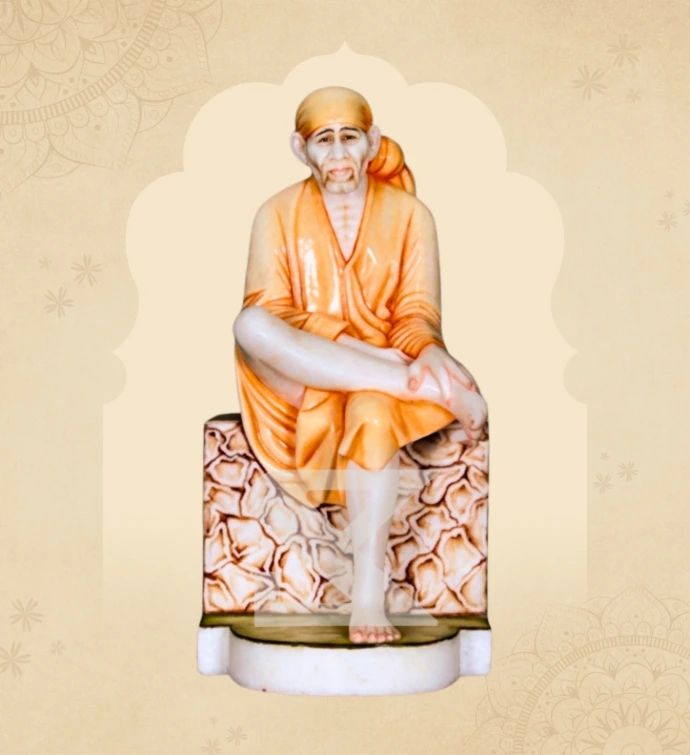 Seated Sai Baba — Design 12 — SKM-SEB-12 — Marble Sai Baba Statue