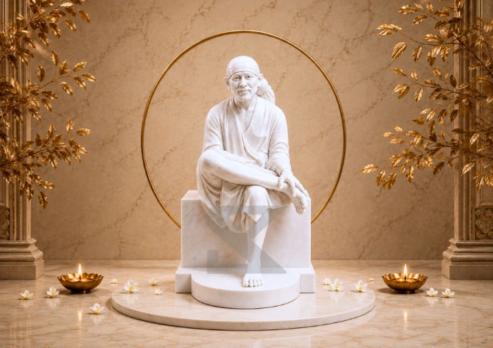 Marble Seated Sai Baba — Hero
