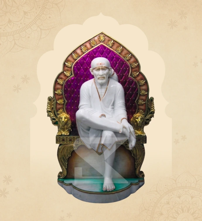 Seated Sai Baba — Design 07 — SKM-SEB-07 — Marble Sai Baba Statue