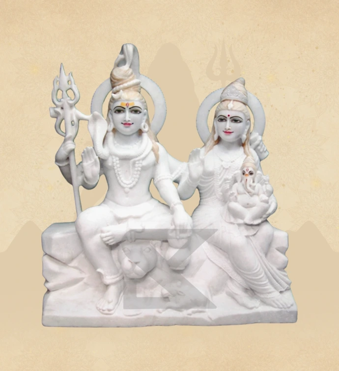 Gauri Shankar — Design 01 — SKM-GSH-01 — Marble Gauri Shankar Statue