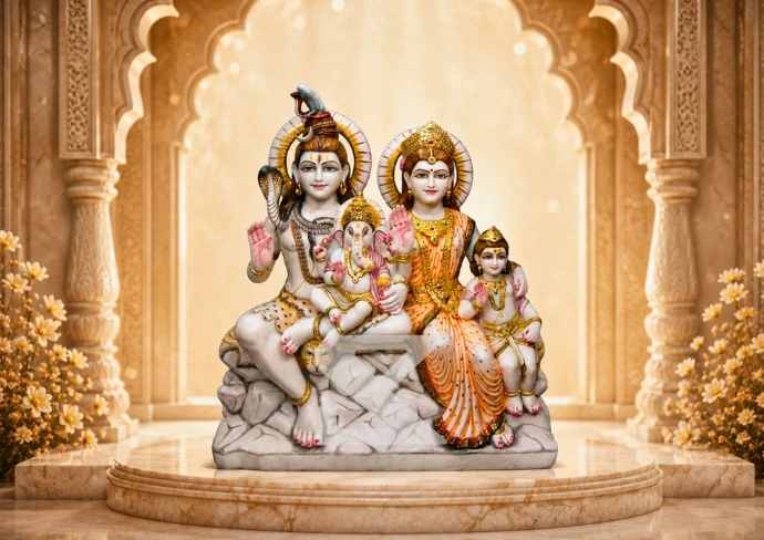 Marble Gauri Shankar Statue — Hero