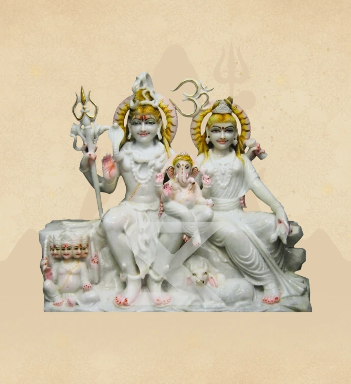 Gauri Shankar — Design 04 — SKM-GSH-04 — Marble Gauri Shankar Statue