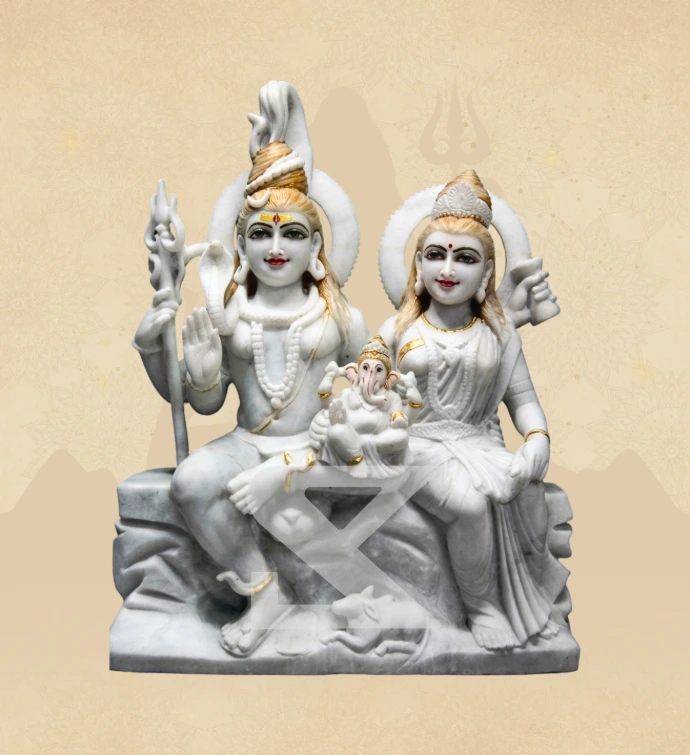 Gauri Shankar — Design 05 — SKM-GSH-05 — Marble Gauri Shankar Statue