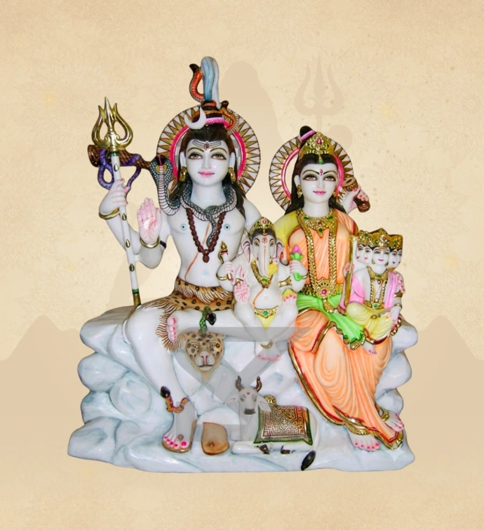 Gauri Shankar — Design 08 — SKM-GSH-08 — Marble Gauri Shankar Statue