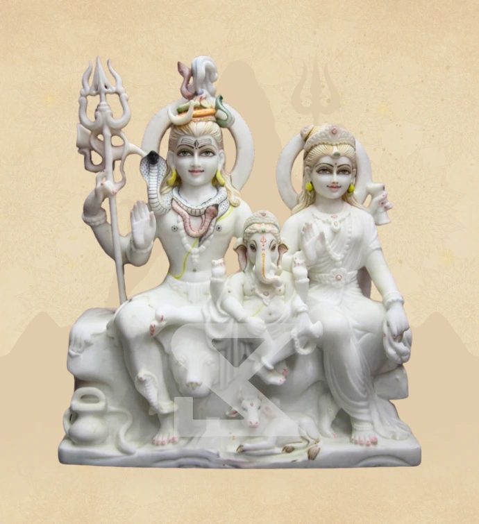 Gauri Shankar — Design 09 — SKM-GSH-09 — Marble Gauri Shankar Statue