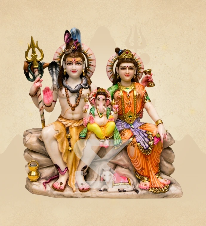 Gauri Shankar — Design 10 — SKM-GSH-10 — Marble Gauri Shankar Statue