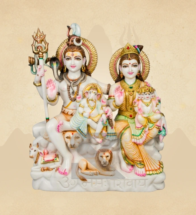 Gauri Shankar — Design 11 — SKM-GSH-11 — Marble Gauri Shankar Statue