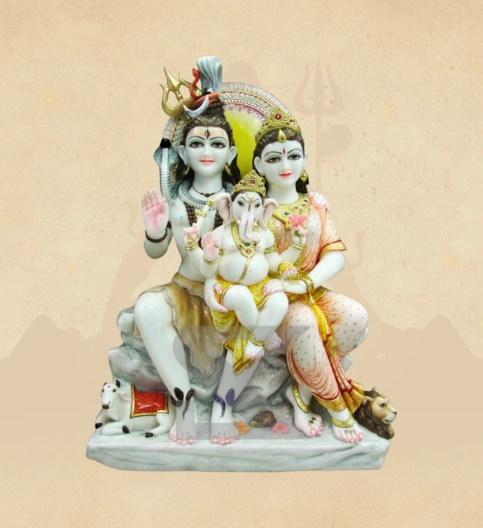 Gauri Shankar — Design 15 — SKM-GSH-15 — Marble Gauri Shankar Statue
