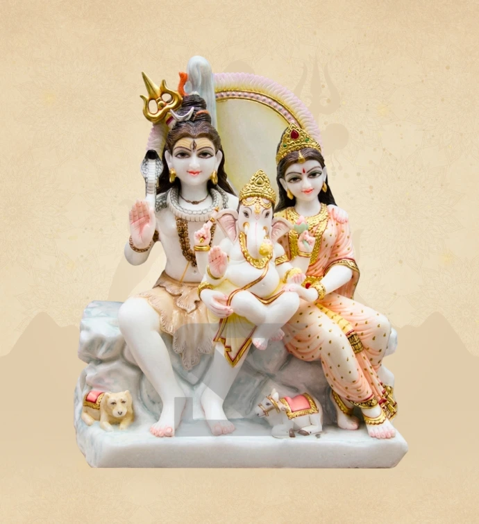 Gauri Shankar — Design 20 — SKM-GSH-20 — Marble Gauri Shankar Statue