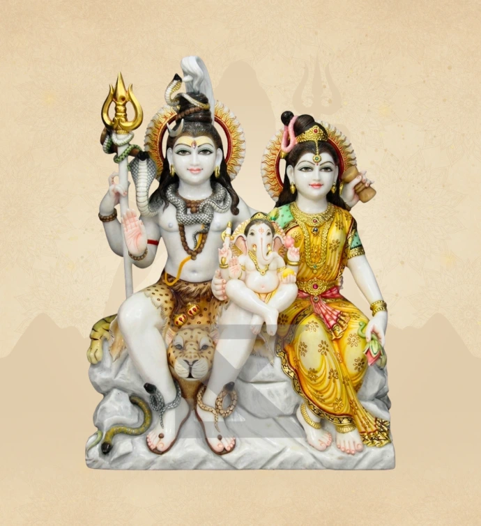 Gauri Shankar — Design 19 — SKM-GSH-19 — Marble Gauri Shankar Statue