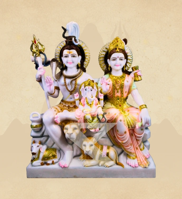 Gauri Shankar — Design 22 — SKM-GSH-22 — Marble Gauri Shankar Statue