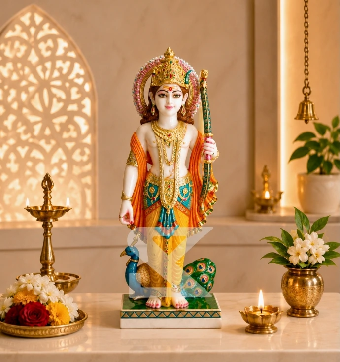 Custom Marble Murugan Murti