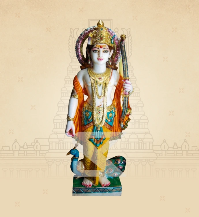 Vel Murugan — Design 01 — SKM-VML-01 — Marble Murugan Statue