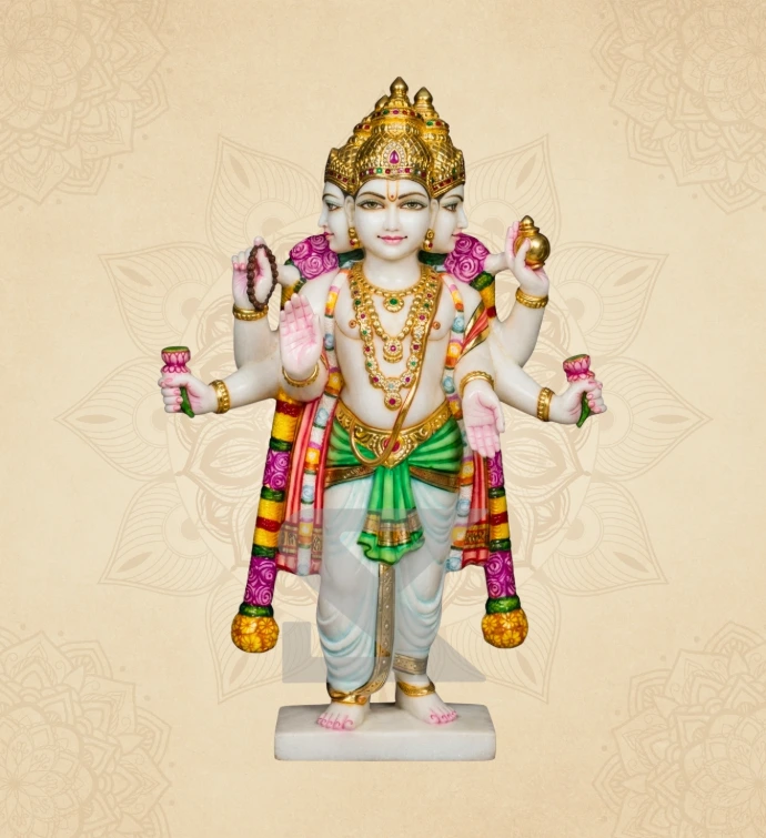 Shanmukha Murugan — Design 01 — SKM-SNM-01 — Marble Murugan Statue
